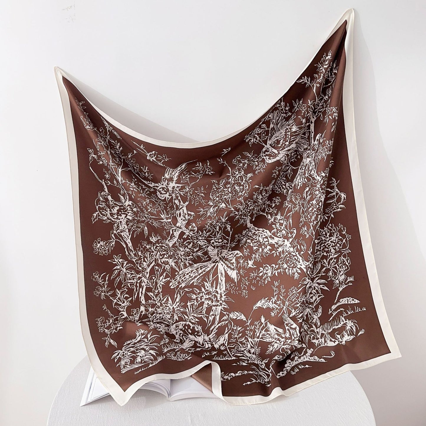 Fashion Gorgeous Printing Mesh Red Style Contrast Color Silky Scarf