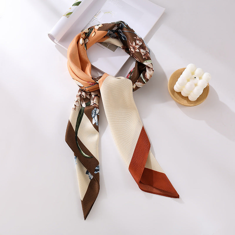 Fashion Gorgeous Printing Mesh Red Style Contrast Color Silky Scarf