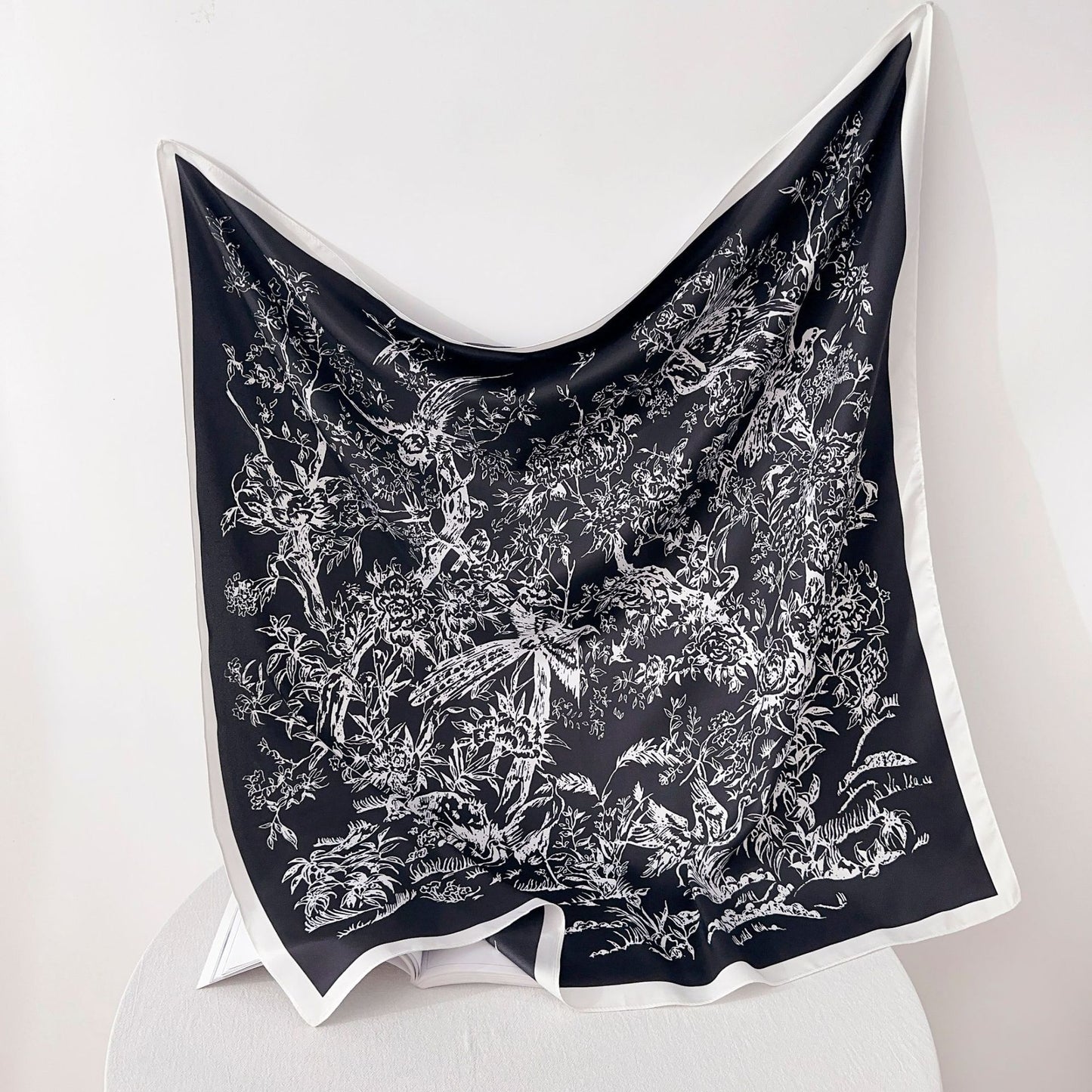 Fashion Gorgeous Printing Mesh Red Style Contrast Color Silky Scarf
