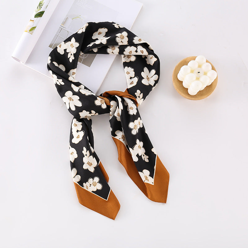 Fashion Gorgeous Printing Mesh Red Style Contrast Color Silky Scarf