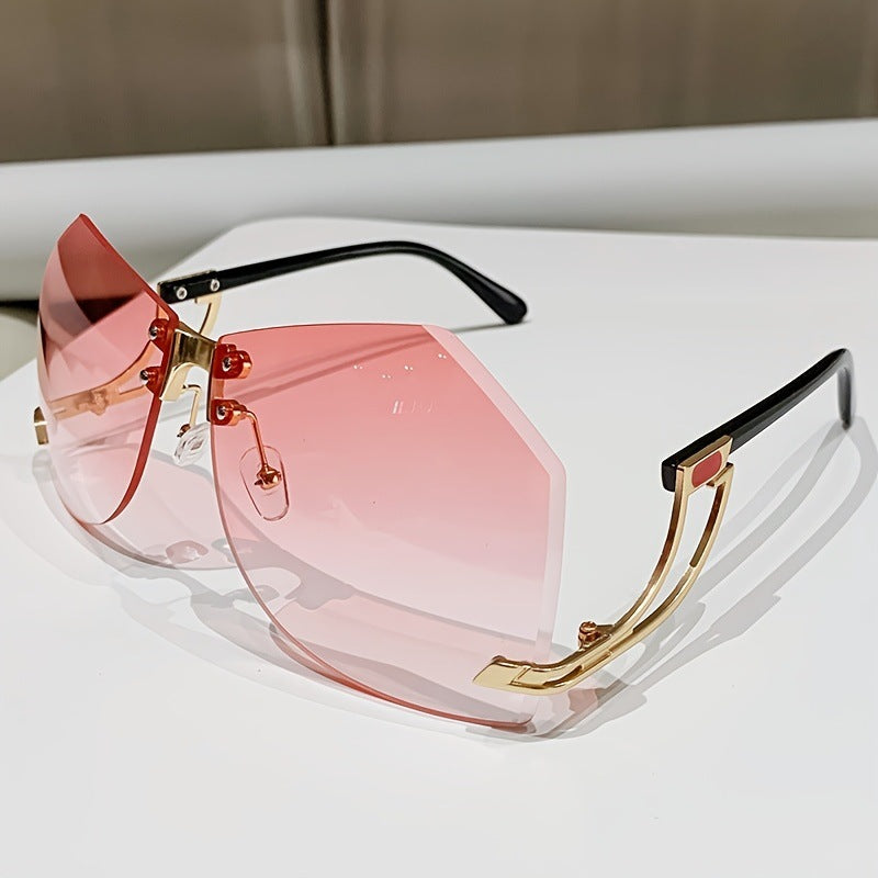 Rimless Sunglasses Women's Fashion Personality Trend Hollow Glasses Legs