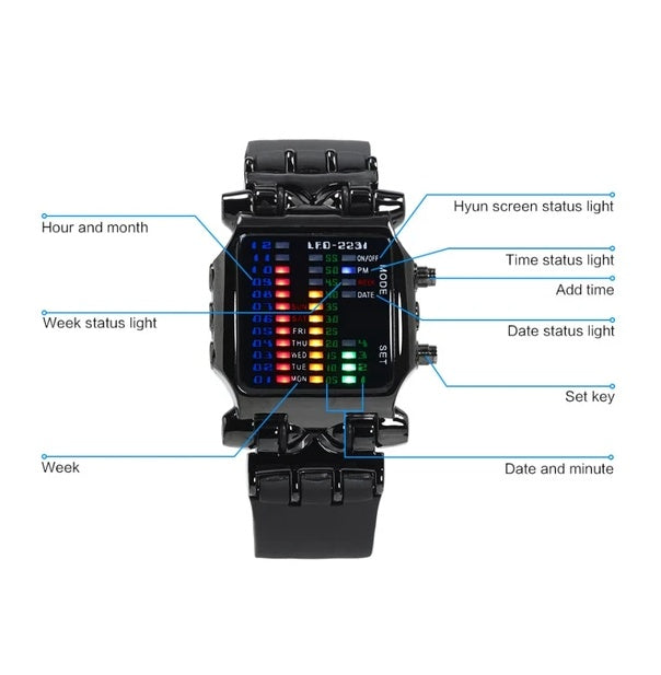 Luxury Men's Watch LED Sports Date Digital Bracelet Waterproof Quartz Wristwatch