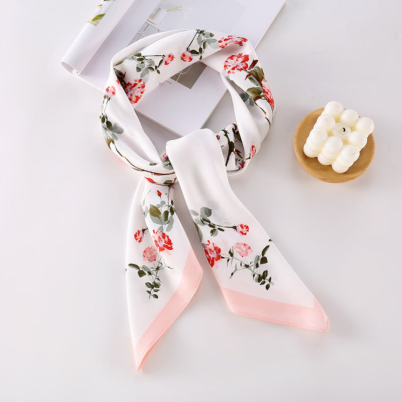 Fashion Gorgeous Printing Mesh Red Style Contrast Color Silky Scarf