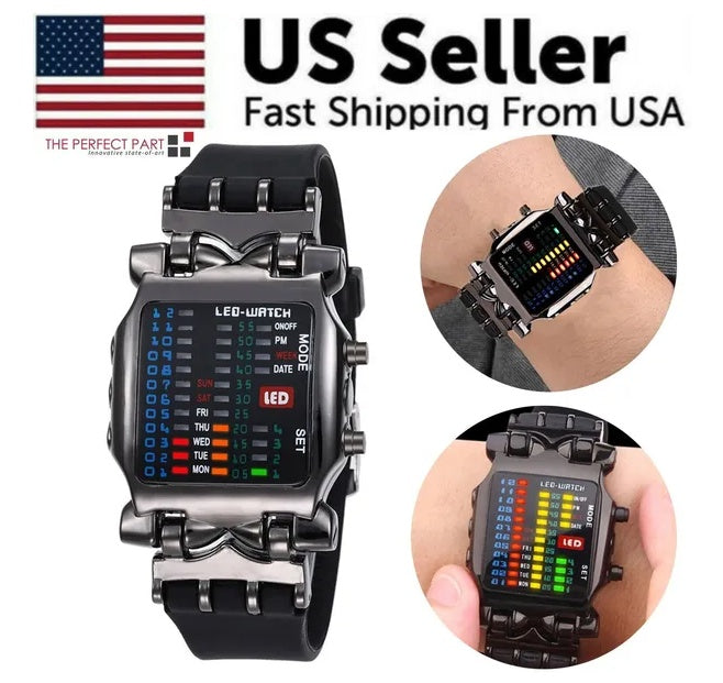 Luxury Men's Watch LED Sports Date Digital Bracelet Waterproof Quartz Wristwatch
